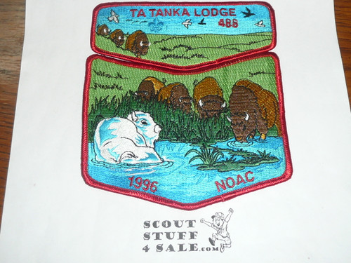 Order of the Arrow Lodge #488 Ta Tanka 1996 NOAC 2-piece Flap Patch