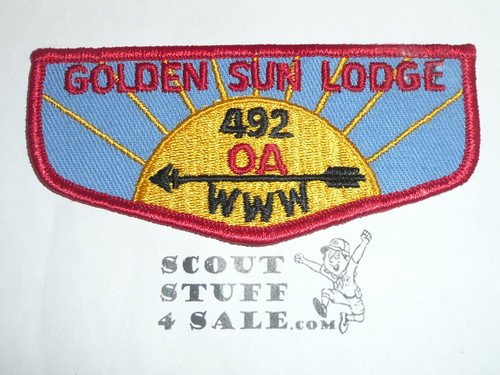 Order of the Arrow Lodge #492 Golden Sun f2 Flap Patch