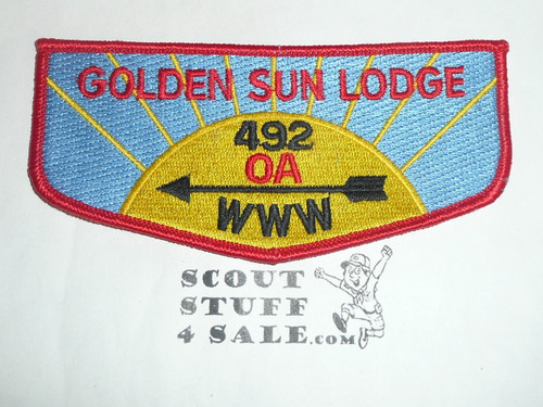 Order of the Arrow Lodge #492 Golden Sun s6 Flap Patch