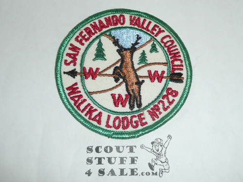 Order of the Arrow Lodge #228 Walika r1 Round Patch