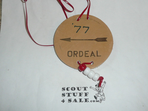 Order of the Arrow Lodge #566 Malibu 1977 Leather Ordeal Medallion - Scout