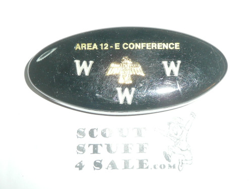 Order of the Arrow Late 1960's Area 12-E OA Conference Lucite Oval Bolo Tie, provide your own cord
