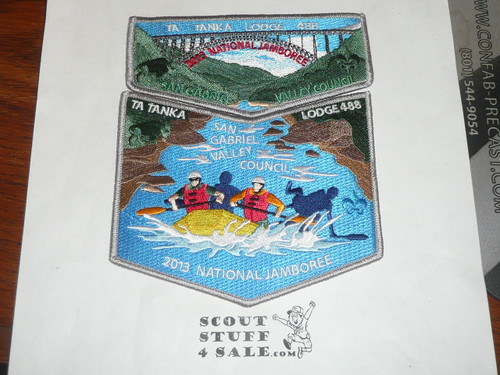 Order of the Arrow Lodge #488 Ta Tanka 2013 Jamboree 2-piece Flap Patch, Grey bdr