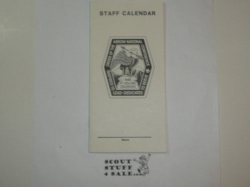 National Order of the Arrow Conference (NOAC), 1988 Staff Calendar