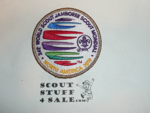 2019 Boy Scout World Jamboree Management Patch,  Gold Mylar bdr