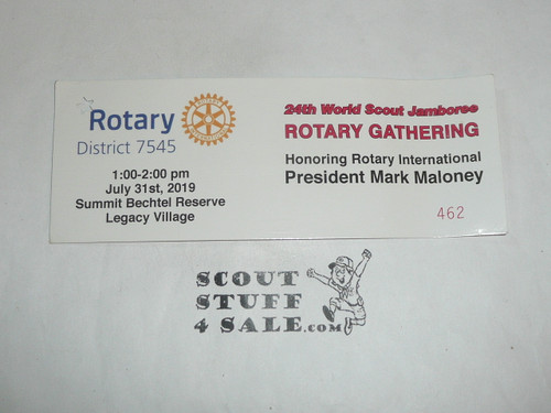 2019 Boy Scout World Jamboree Rotary Gathering Ticket