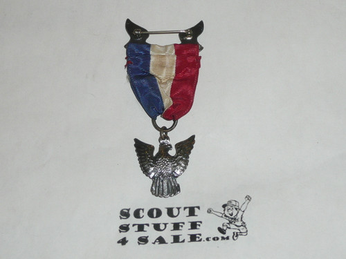 Eagle Scout Medal, Robbins 3, 1933-1954, STERLING SILVER, lite use