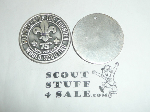 75th World Scouting Footsteps of the Founders Coin / Pendant, Pewter color