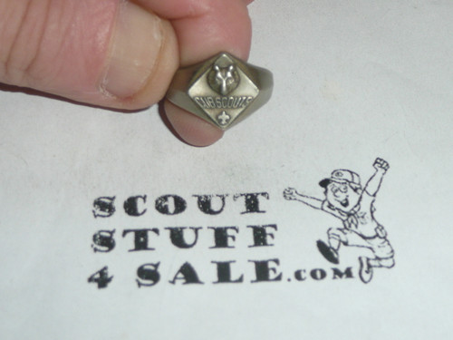 Cub Scout Silver RIng, 1960's, Bear Emblem "CUB SCOUTS", Sterling Silver, Size Unknown