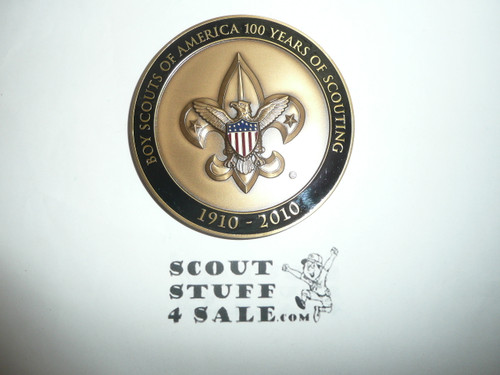 100th Boy Scouts of America large Brass Coin in wood presentation Box/stand