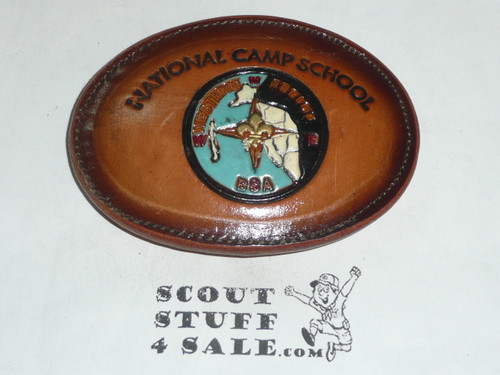 Leather Western Region National Camp School Boy Scout Belt Buckle