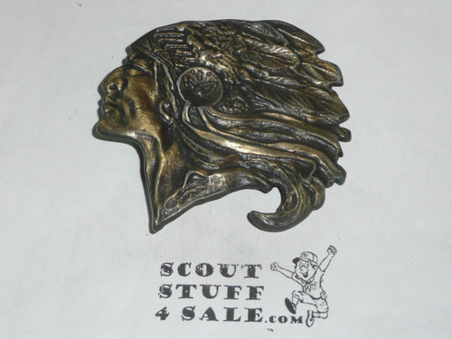 Cast Bronze Indian Head Belt Buckle