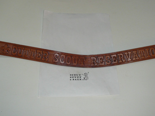 Cutter Boy Scout Reservation Tooled Leather Belt, 38" waist, Lite Use