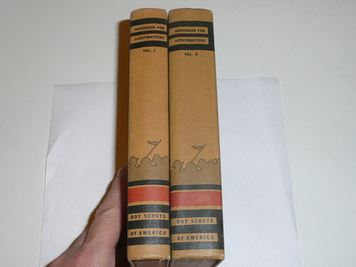 1939 Handbook For Scoutmasters, Third Edition, RARE Year Matched Pair, Vol 1 is Fifth printing (3-39) & Vol 2 is Fourth printing (11-39), Both in MINT Condition