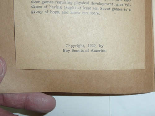 Physical Development Merit Badge Pamphlet, Type 3, Tan Cover, 1929 Printing, Mint condition