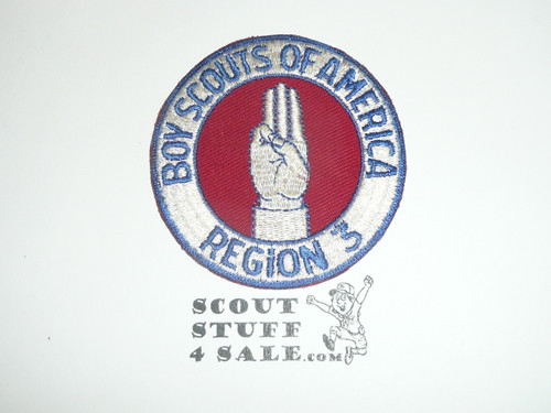 Region 3 r1 c/e Twill Patch, Original, glue spot bleeds through - Boy Scout