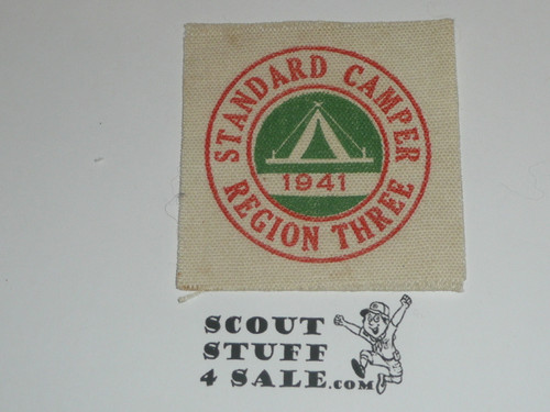 Region 3 1941 Standard Camper Canvas Patch - Boy Scout