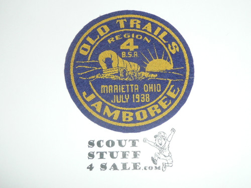 Region 4 1938 Old Trails Jamboree Felt Patch - Boy Scout