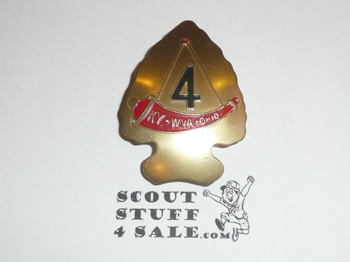 Region 4 Metal Neckerchief Slide, gold color