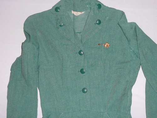 1940's Girl Scout Uniform Dress, 18" chest 26" 41.5" waist , GSH29