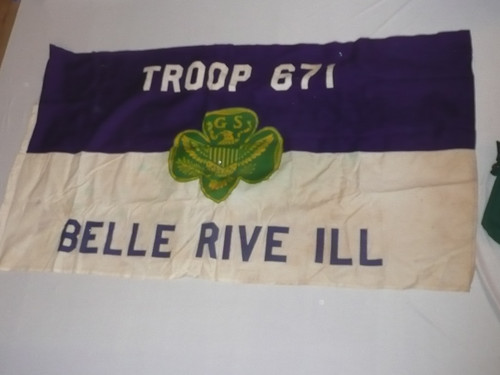 1940's Girl Scout Troop Flag "Belle Rive ILL"