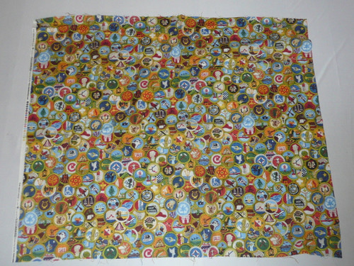 Boy Scout Quilting/table cloth by Robert Kaufman, 43" x 37", Merit Badge Montage, DISCONTINUED