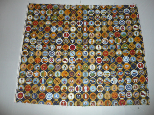 Boy Scout Quilting/table cloth by Robert Kaufman, 36.5" x 43", Merit Badge Grid, DISCONTINUED