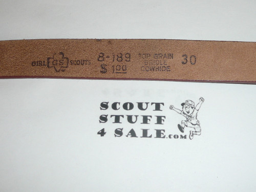 Girl Scout Decorated Leather Belt, 30" Waist, unused