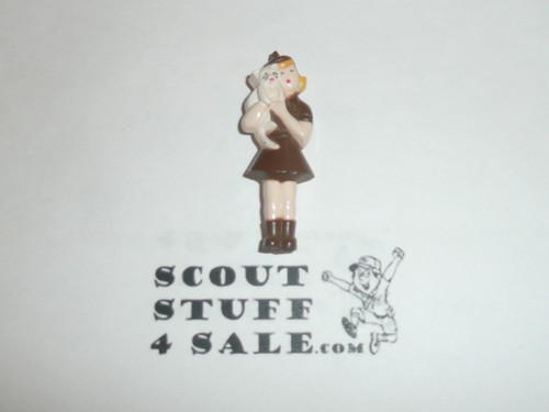 Brownie Girl Scout Bakelite Plastic Pin, Vintage, HC30