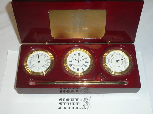 2005 Chief Scout Executive's Winners Circle Laquered Wood Box with Pen, Clock and Barometer