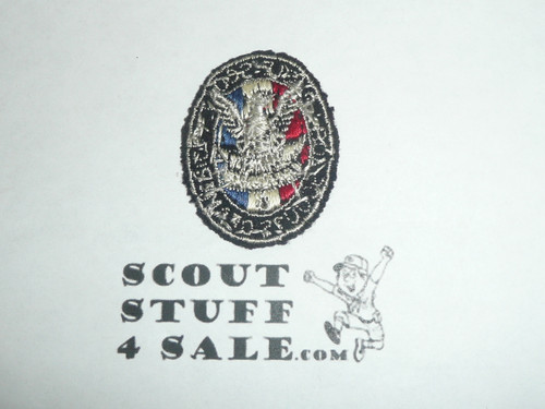 Eagle Scout Patch, Type 2, 1933-1955, Sea Scout Blue Felt with silk thread, cut to round but unused