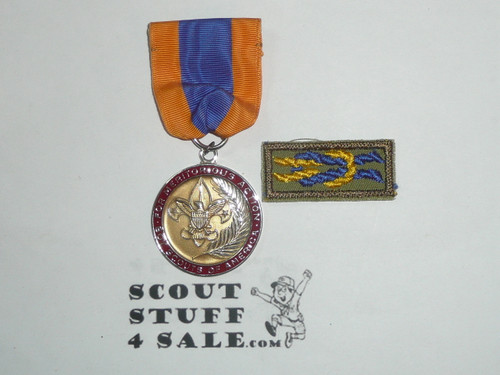Meritorious Action Medal and Knot, Robbins mfg, STERLING, Mint condition