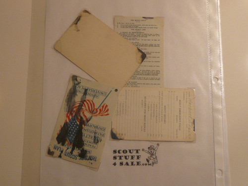 1918 Boy Scout SCOUTMASTER Celluloid Membership Card, 6 signatures, expires January 1918, 1918-1 variety, BSMC227