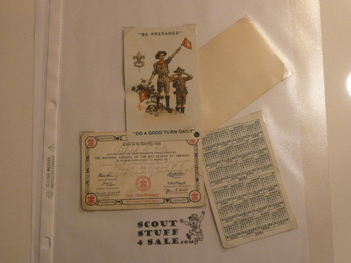 1918 Boy Scout SCOUTMASTER Celluloid Membership Card, 6 signatures, expires January 1918, 1918-1 variety, BSMC228