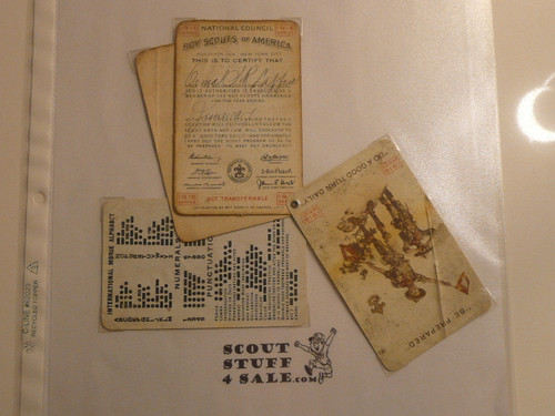 1917 Boy Scout Celluloid Membership Card, 6 signatures, 1917-1 variety, expires June 1917, BSMC244