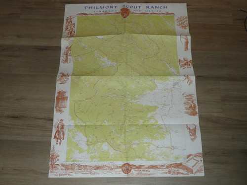 Philmont Scout Ranch Topo Map Wall Poster, 1956