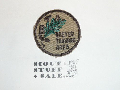 Breyer Training Area, Patch, gray c/e twill and dark brown letters