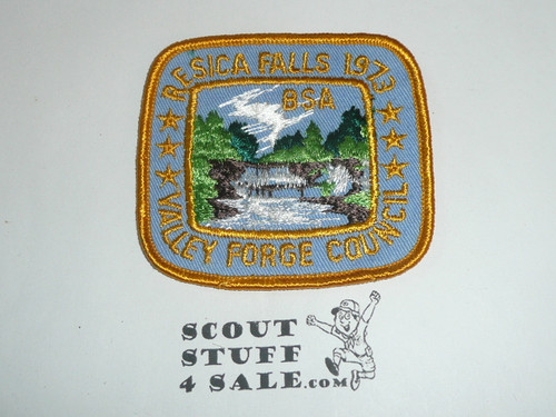 Resica Falls Scout Reservation Patch, Valley Forge Council, twill, 1973