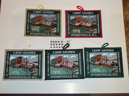Mecklenburg Scout Reservation - Camp Grimes 30th Anniversary Patch Set, 2006