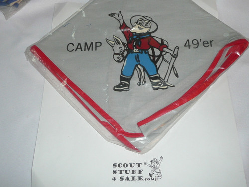 Camp 49'er Neckerchief, Forty Niner Council, grey with red piping