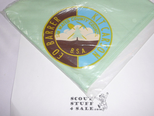 Camp Ed Barber / Kit Carson Neckerchief, San Mateo County Council, unused