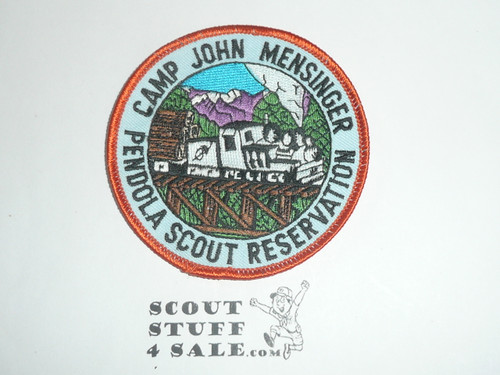Pendola Scout Reservation, Camp John Mensinger Patch, Yosemite Area Council, orange bdr, train