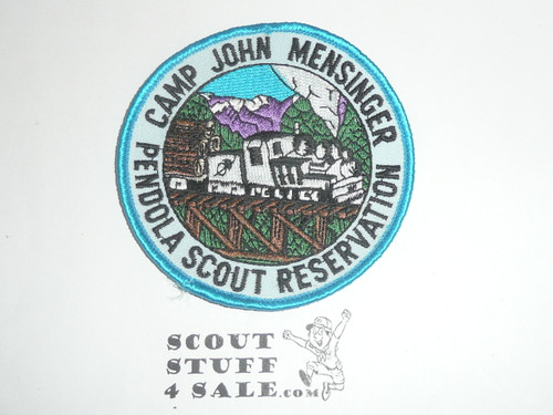 Pendola Scout Reservation, Camp John Mensinger Patch, Yosemite Area Council, lt blue bdr, train