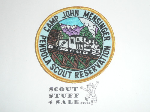 Pendola Scout Reservation, Camp John Mensinger Patch, Yosemite Area Council, yellow bdr, train