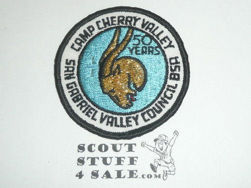 Camp Cherry Valley twill Patch, San Gabriel Valley Council, 50th Anniversary