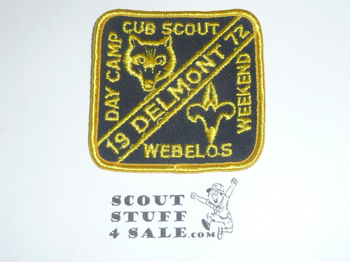 Delmont Scout Reservation Cub Scout Day Camp Patch, Valley Forge Council, 1972