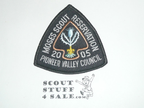 Moses Scout Reservation Patch, Pioneer Valley Council, 2005, blk bdr