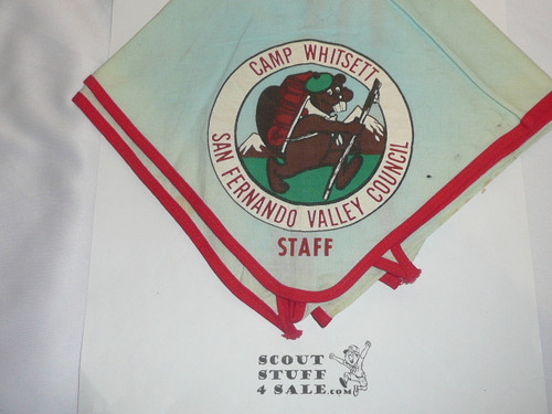 1972 Camp Whitsett STAFF Neckerchief, San Fernando Valley Council, used