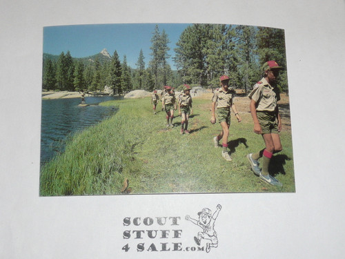 1980's Camp Whitsett Postcard, Scouts along Lake Ida and Sentinel Peak