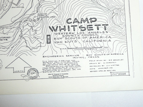1981 Camp Whitsett Topo Map drawn by the BSA Engineering Service